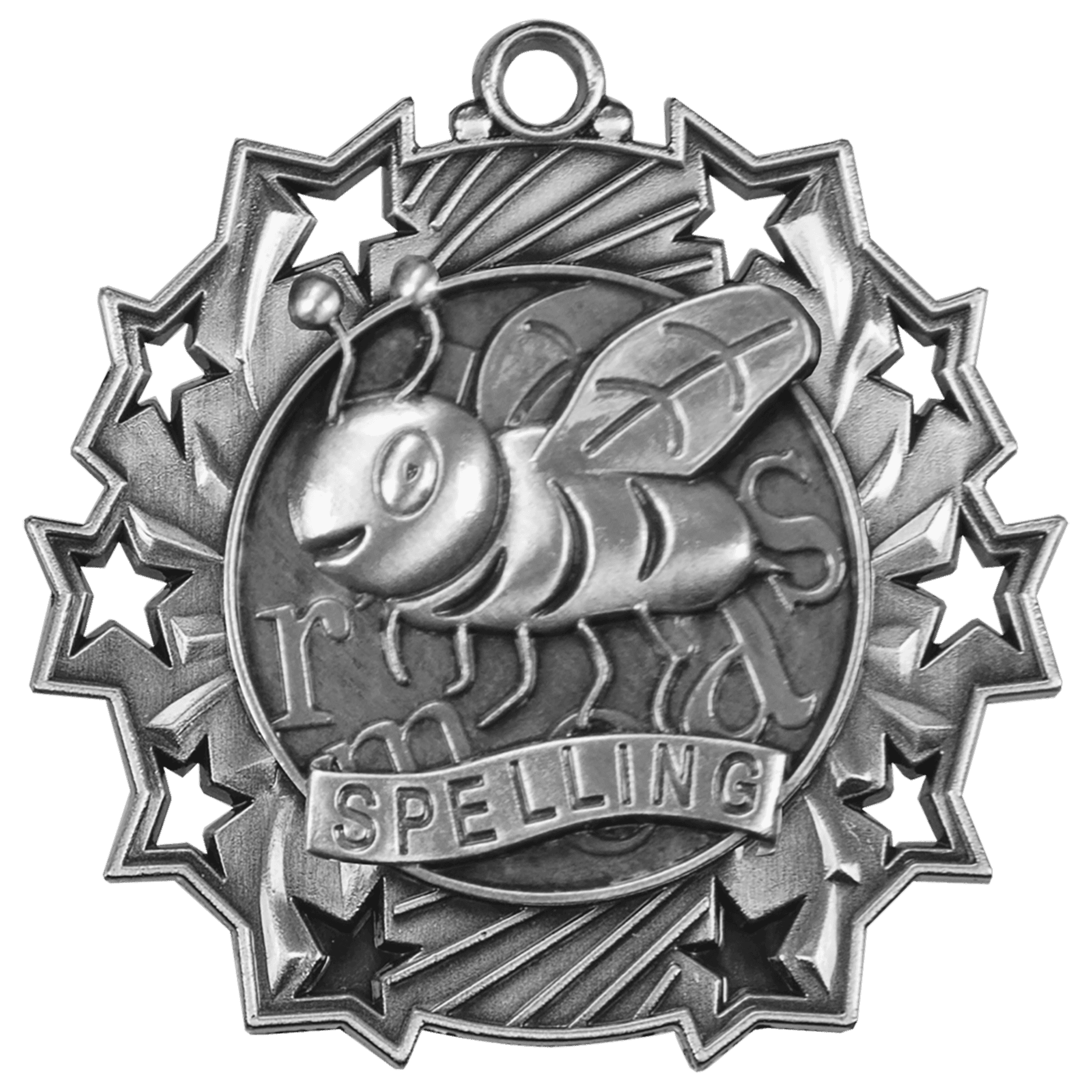 Ten Star Spelling Medal 2.25" / Silver