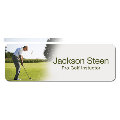 Imprinted Glossy Name Badge 1" x 3" / Multiple