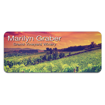 Imprinted Glossy Name Badge 1.25"x3" / Multiple