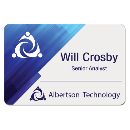 Imprinted Glossy Name Badge 2" x 3" / Multiple