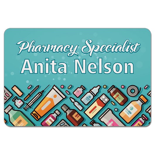 Imprinted Matte Name Badge 2" x 3" / Multiple