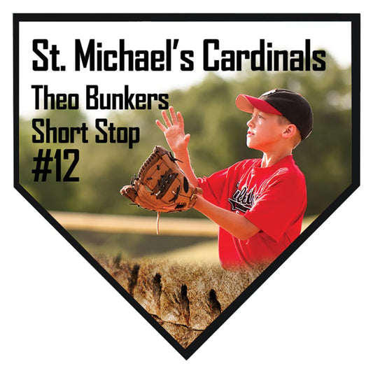 Home Plate Plaque 6" x 6" / White