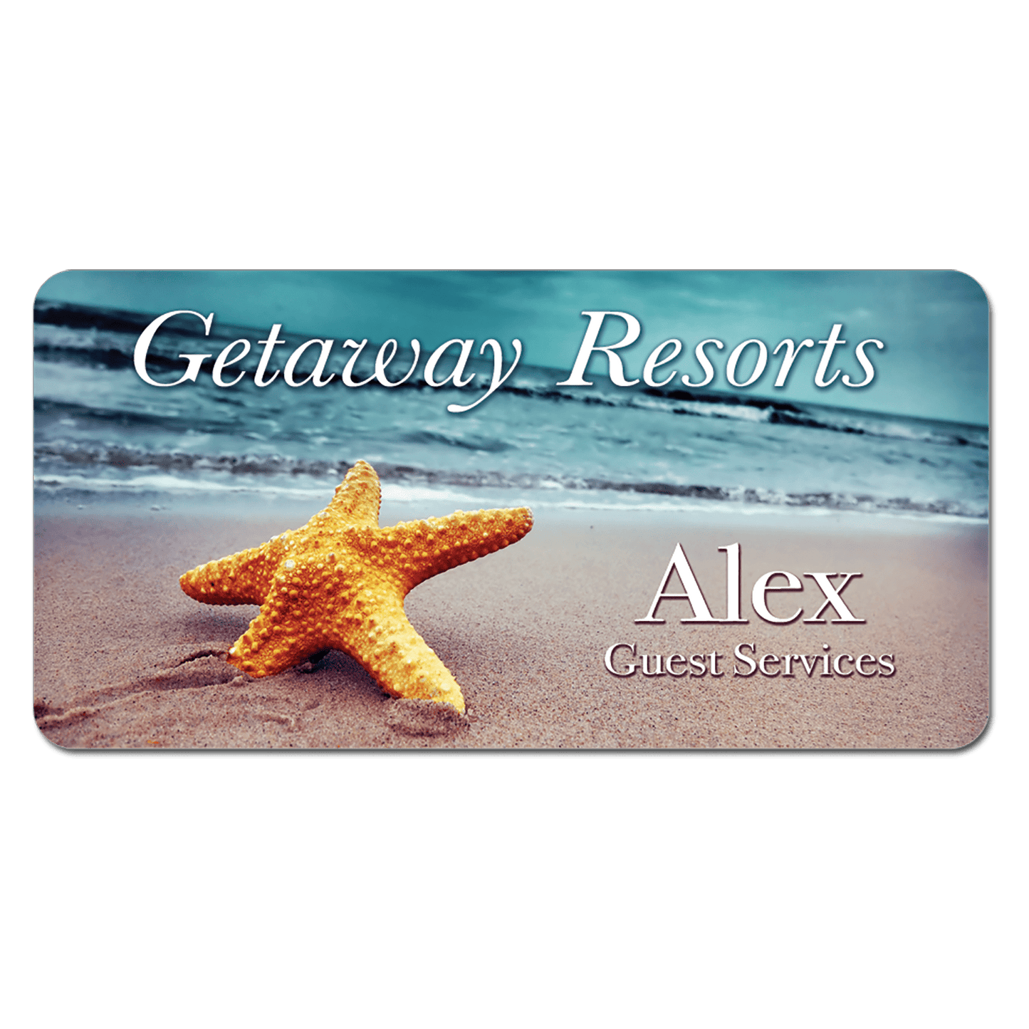 Imprinted Glossy Name Badge 1.5" x 3" / Multiple