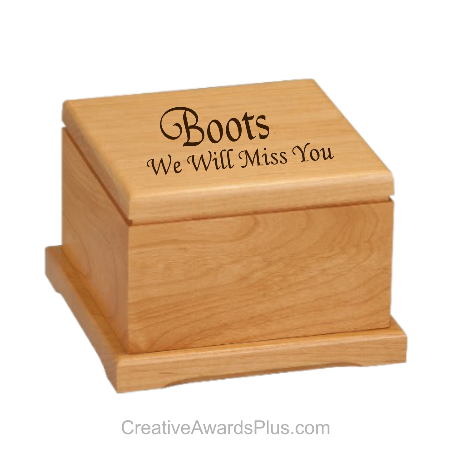 Pet Urn 5.5"(L) x 3.25"(H) x 5.5"(W) / Alder