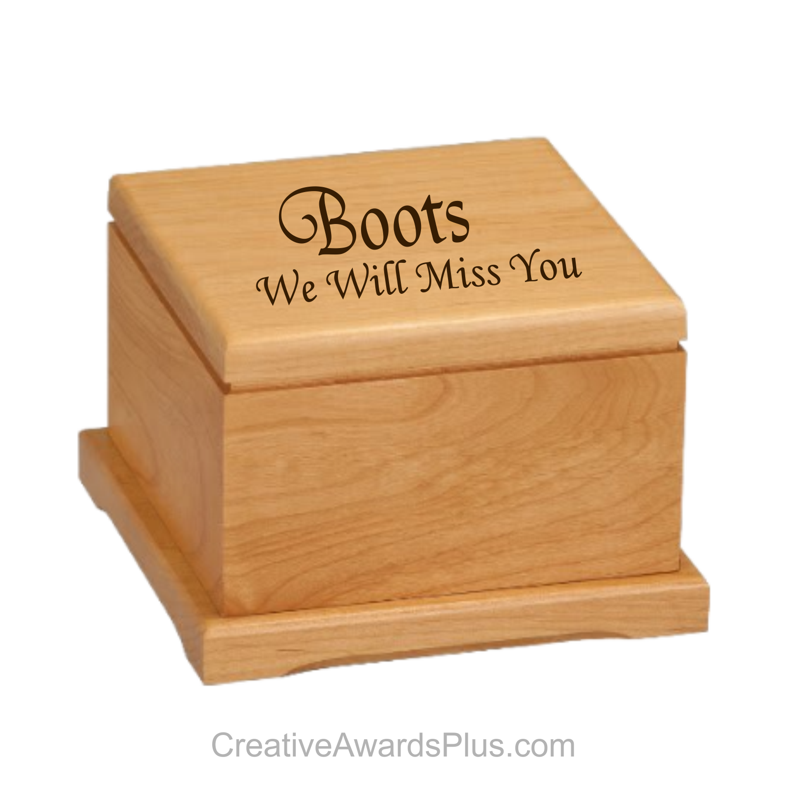 Pet Urn 5.5"(L) x 3.25"(H) x 5.5"(W) / Alder
