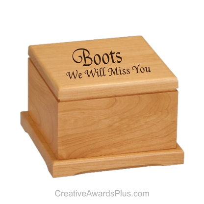 Pet Urn 5.5"(L) x 3.25"(H) x 5.5"(W) / Alder