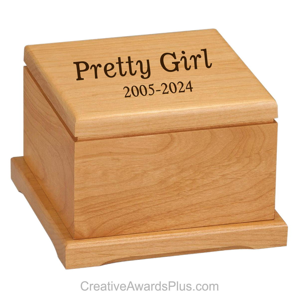 Pet Urn 6.5"(L) x 4.5"(H) x 6.5"(W) / Alder