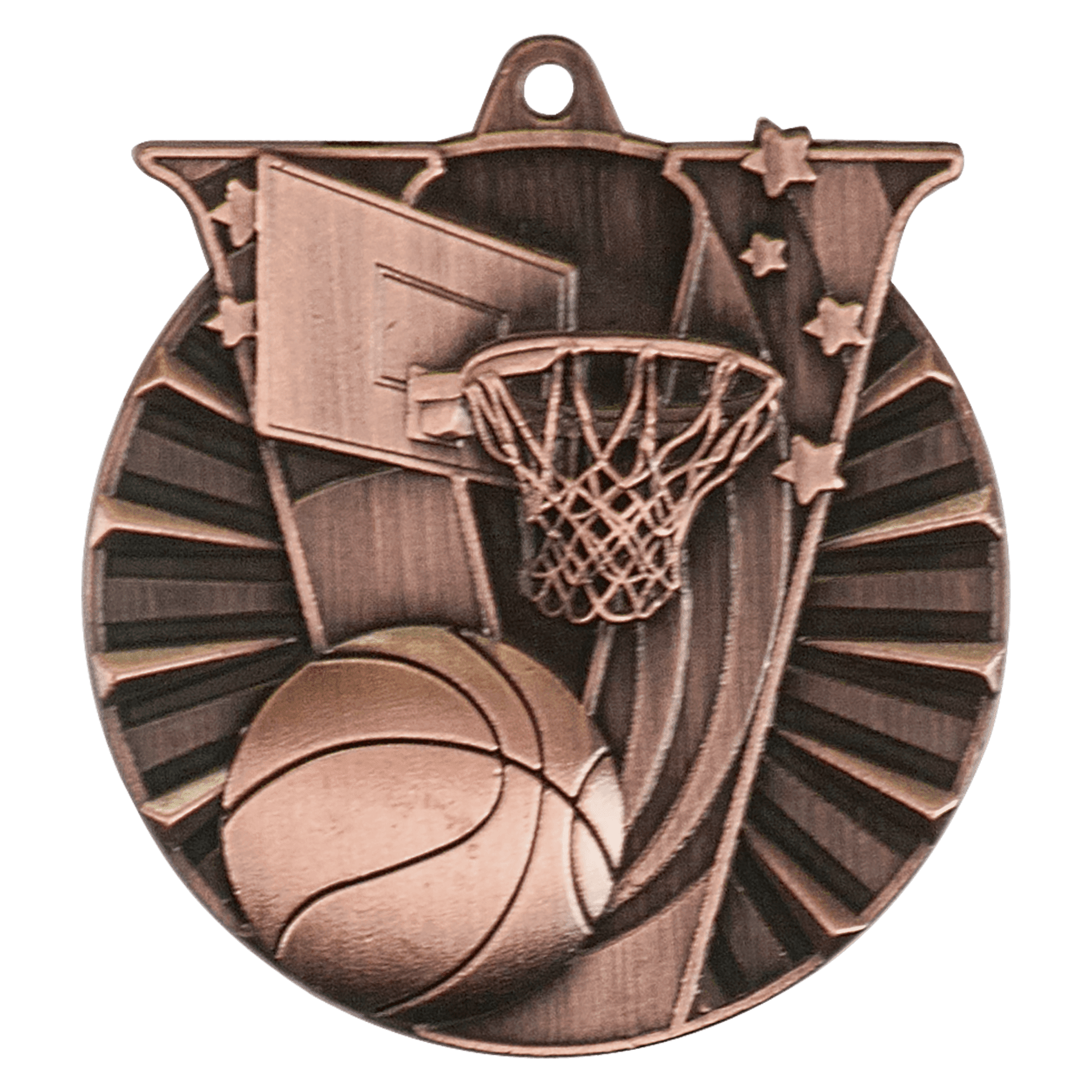 Victory Basketball Medal 2" / Bronze (Copper Tone)