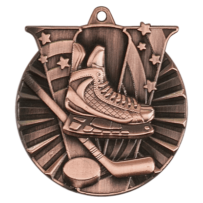 Victory Hockey Medal 2" / Bronze (Copper Tone)