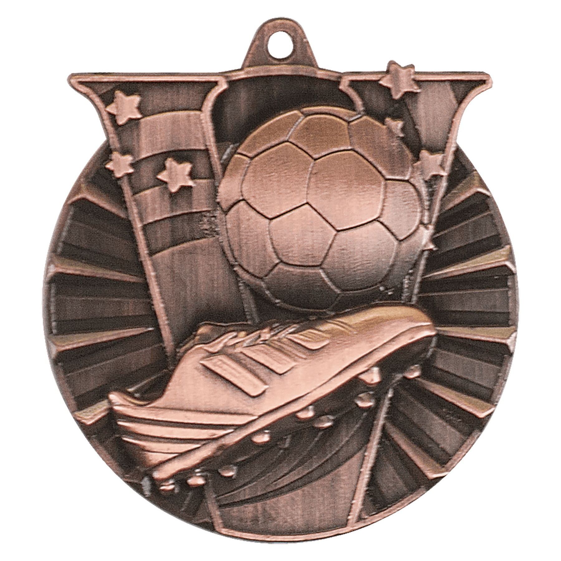 Victory Soccer Medal 2" / Bronze (Copper Tone)
