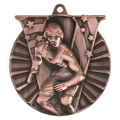 Victory Wrestling Medal 2" / Bronze (Copper Tone)