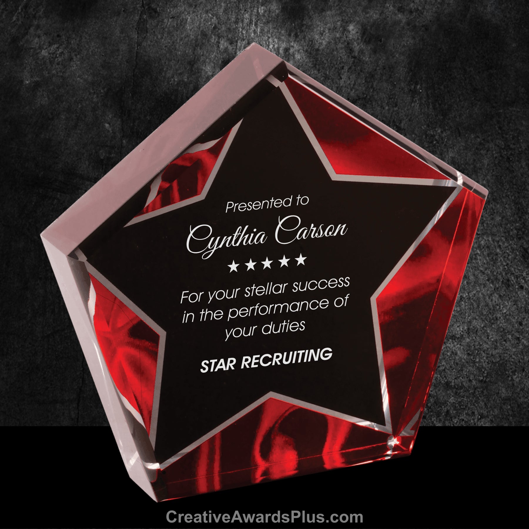 Star Velvet Acrylic 6" / Red