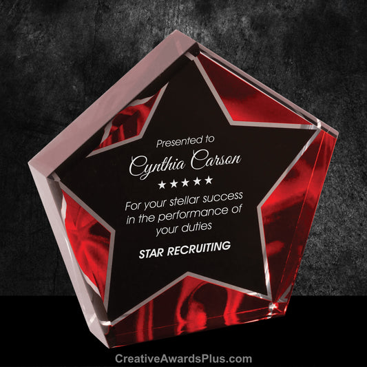 Star Velvet Acrylic 6" / Red