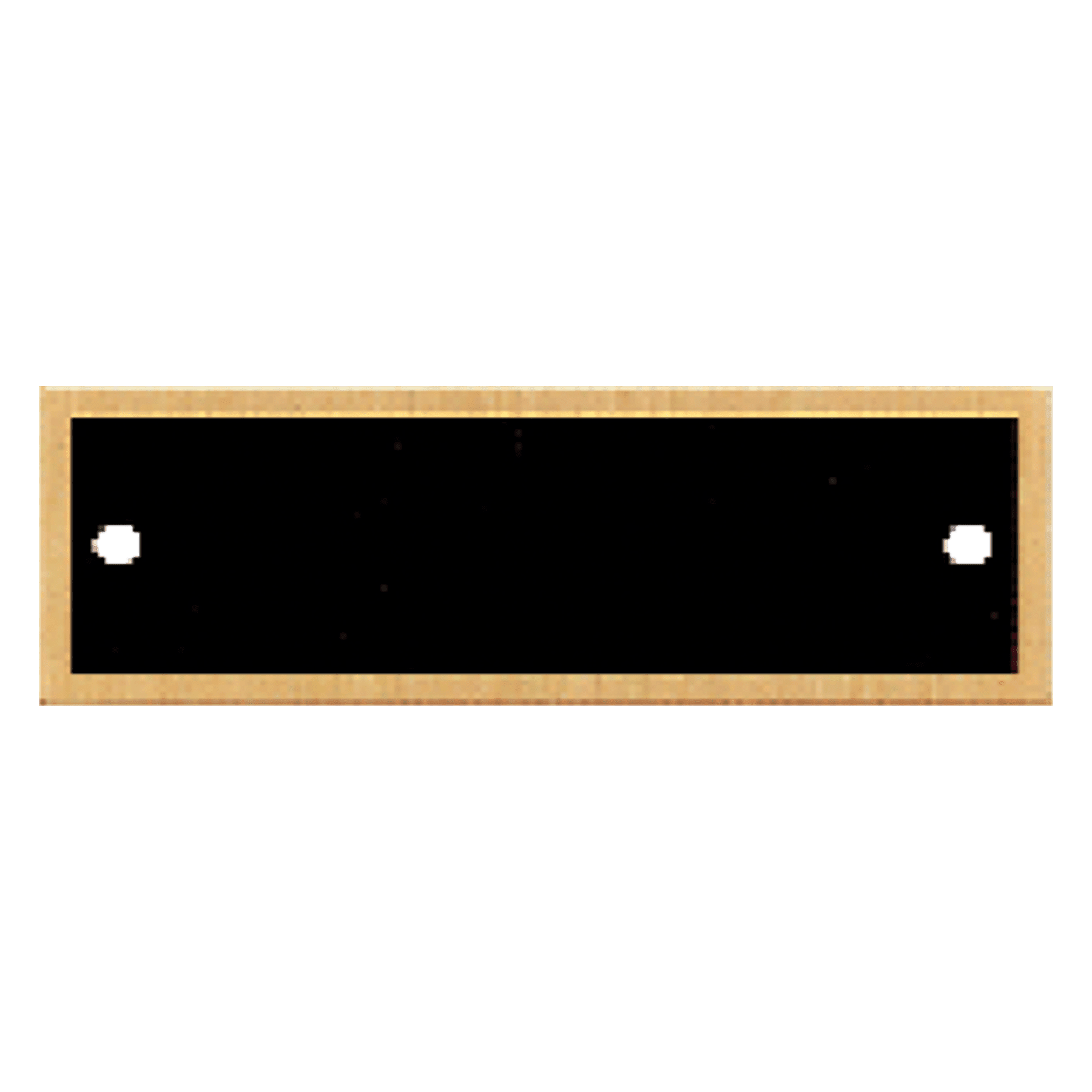 Rectangular Black Brass Perpetual Plate with Gold Border 7/8" x 2 3/4"