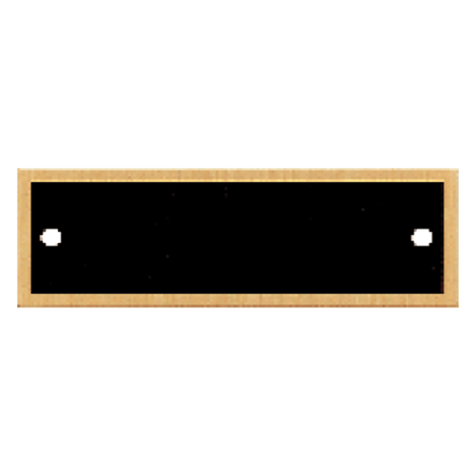 Rectangular Black Brass Perpetual Plate with Gold Border 7/8" x 2 3/4"