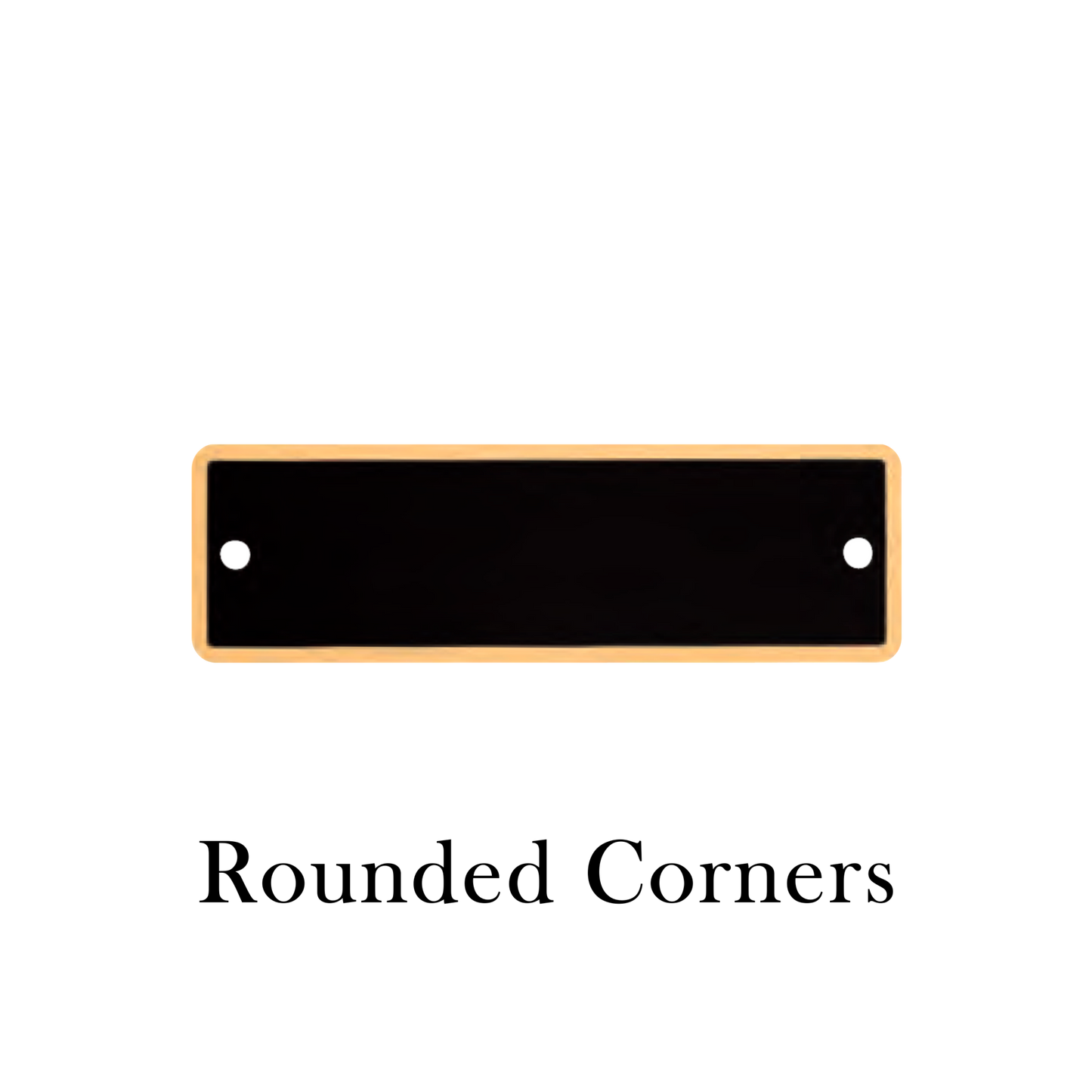 Black Brass with Gold Border 1" x 3.25" / Black
