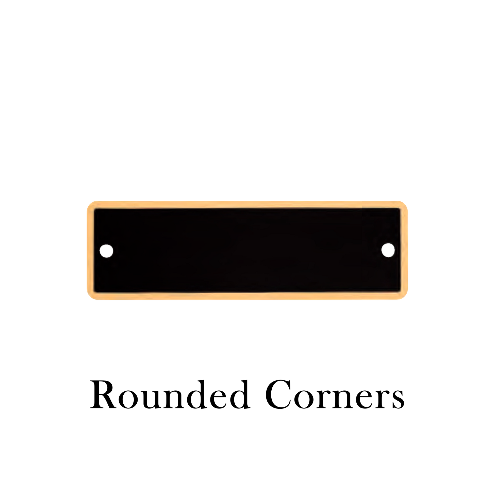 Black Brass with Gold Border 1" x 3.25" / Black