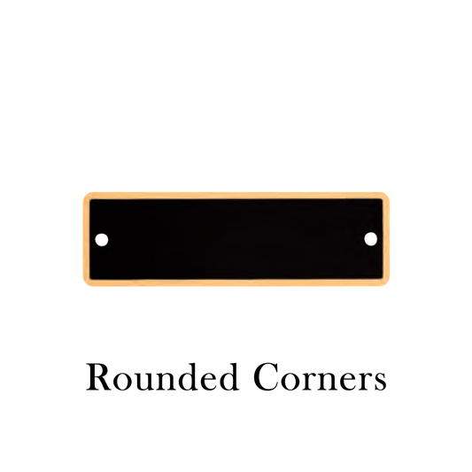Black Brass with Gold Border 1" x 3.25" / Black