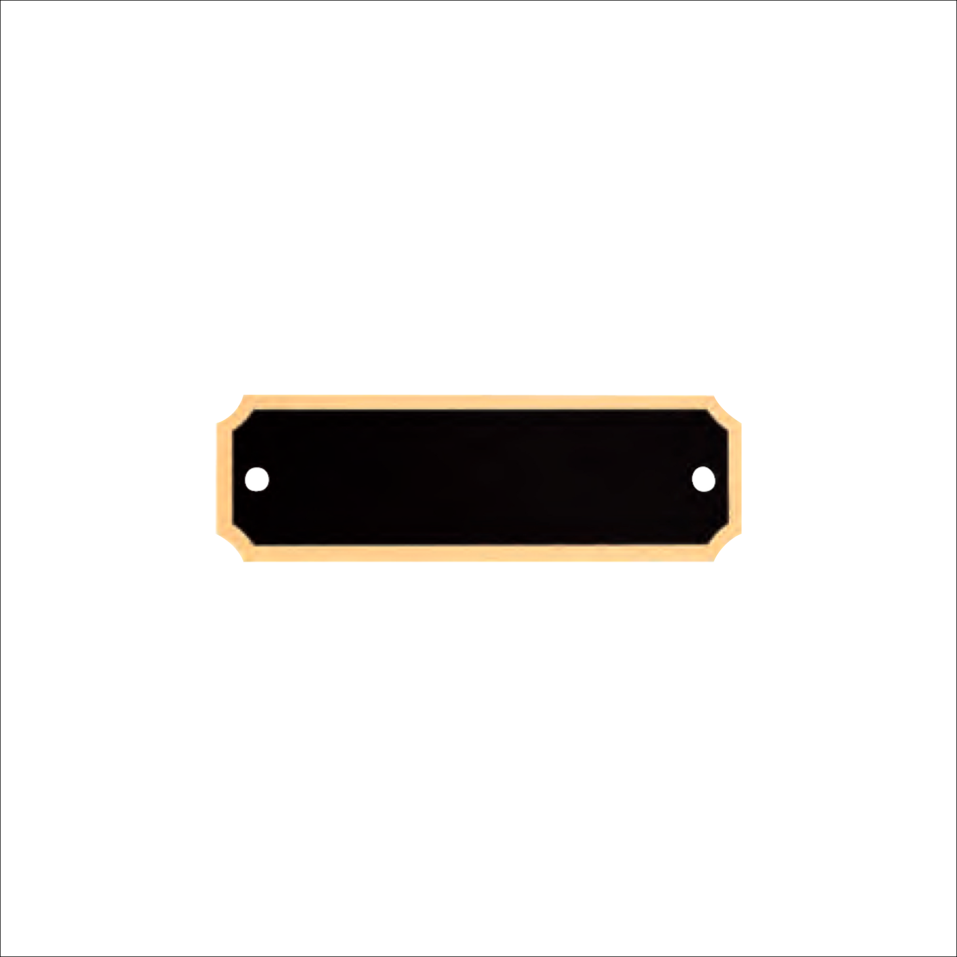 Black Brass with Notched Gold Border 7/8" x 2.75" / Black
