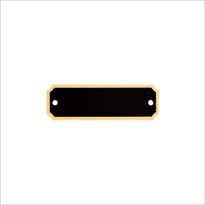Black Brass with Notched Gold Border 7/8" x 2.75" / Black