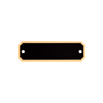 Black Brass with Notched Gold Border 1" x 3.25" / Black