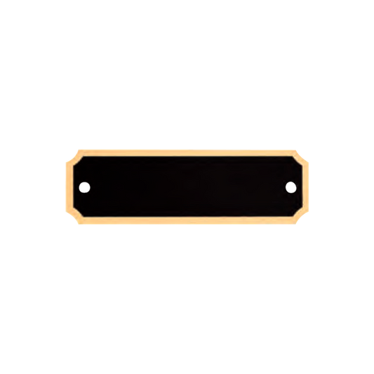 Black Brass with Notched Gold Border 1" x 3.25" / Black