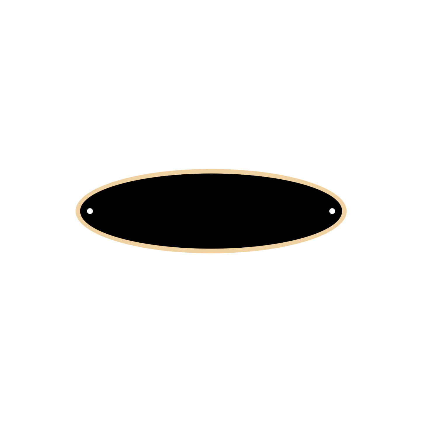 Oval Black Brass Perpetual Plate 1" x 3.25" / Black