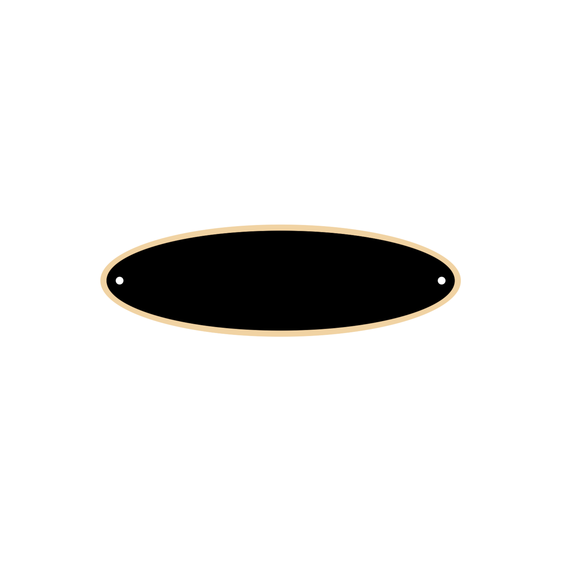 Oval Black Brass Perpetual Plate 1" x 3.25" / Black