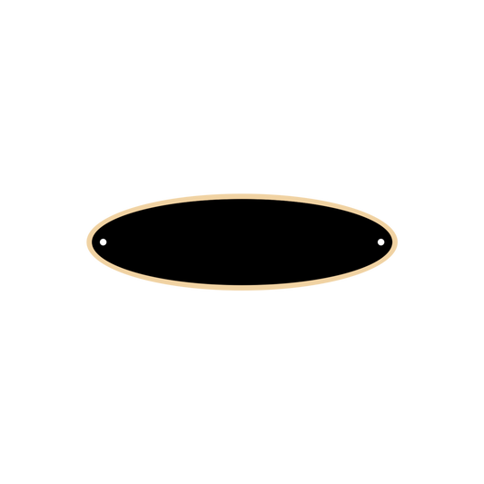 Oval Black Brass Perpetual Plate 1" x 3.25" / Black
