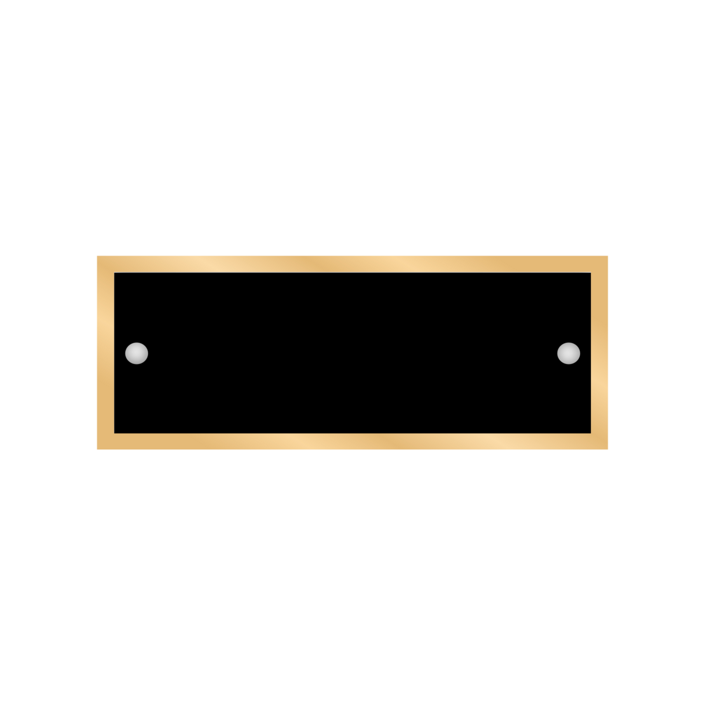 Black Brass with Gold Border (Large) 1.5" x 3.75" / Black