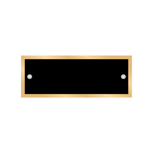 Black Brass with Gold Border (Large) 1.5" x 3.75" / Black