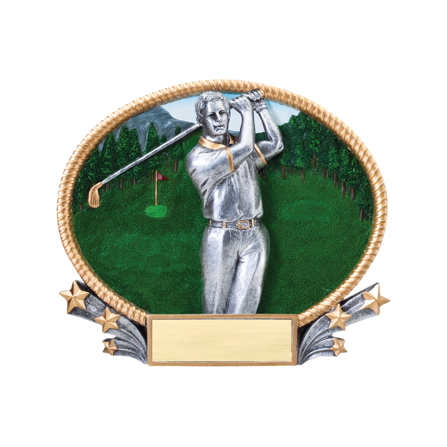 Oval 3D Male Golf Award 7"
