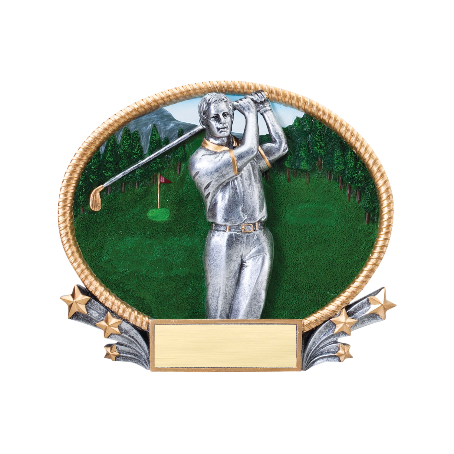 Oval 3D Male Golf Award 7"