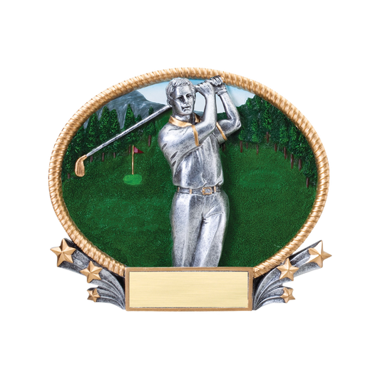 Oval 3D Male Golf Award 7"