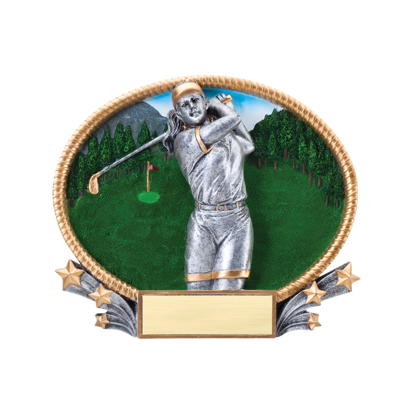 Oval 3D Female Golf Award 7"