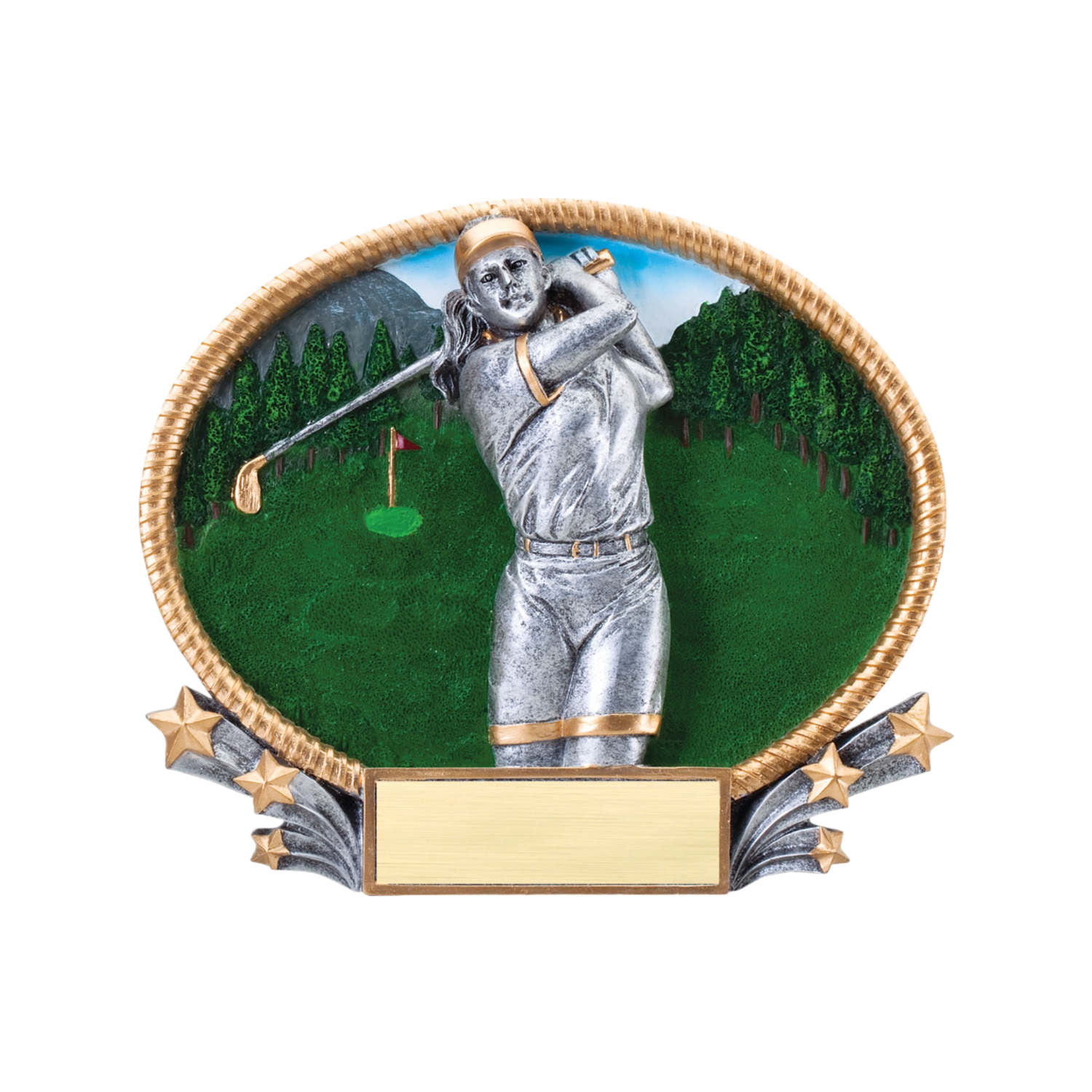 Oval 3D Female Golf Award 7"
