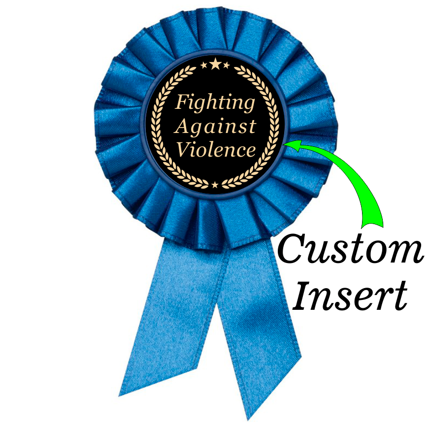 Small Rosette 1st Place Ribbon 6.5" / Blue