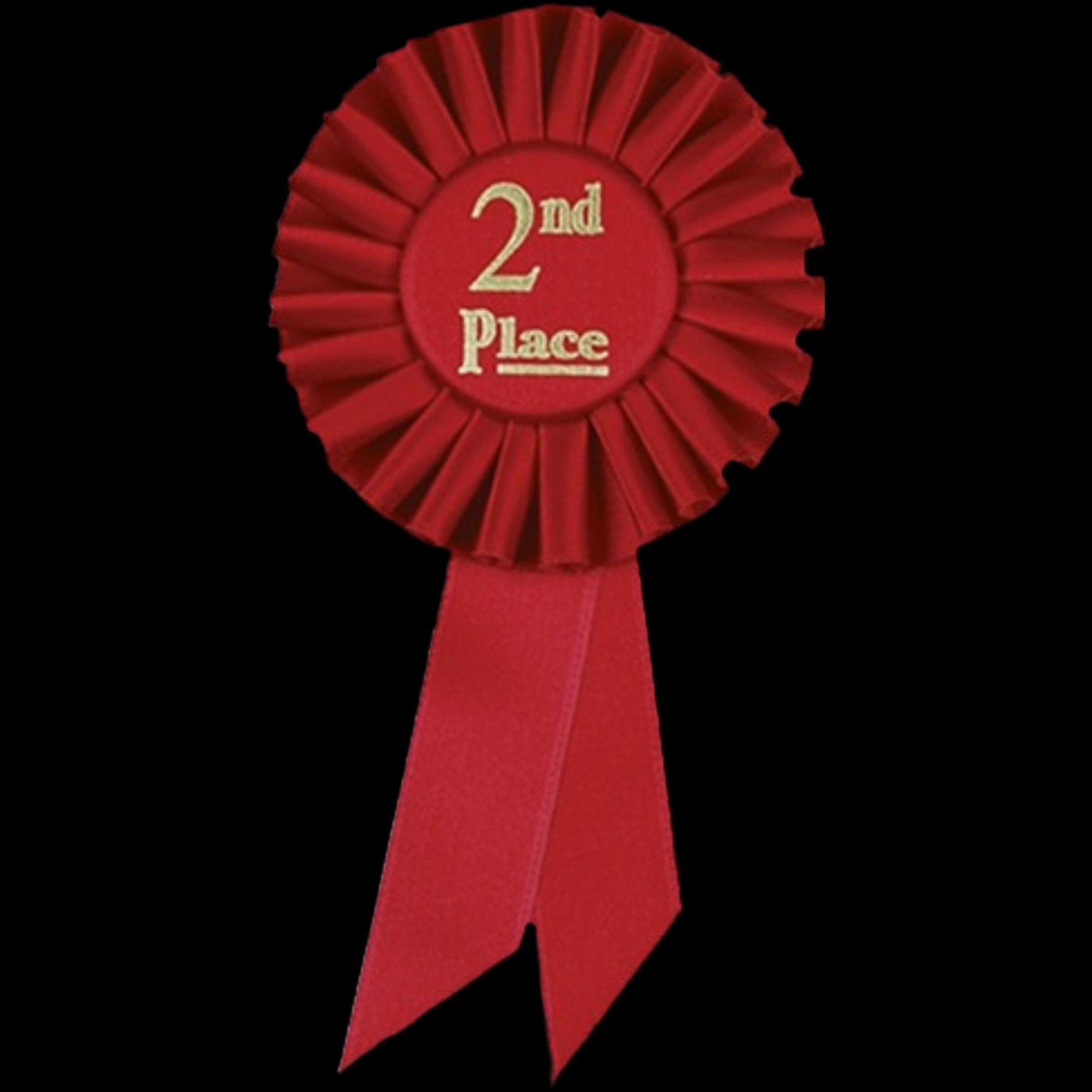 Small Rosette 2nd Place Ribbon 6.5" / Red