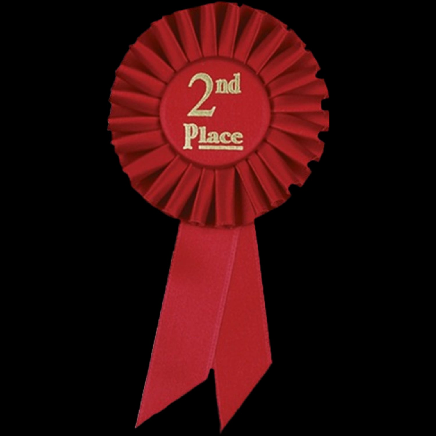 Small Rosette 2nd Place Ribbon 6.5" / Red