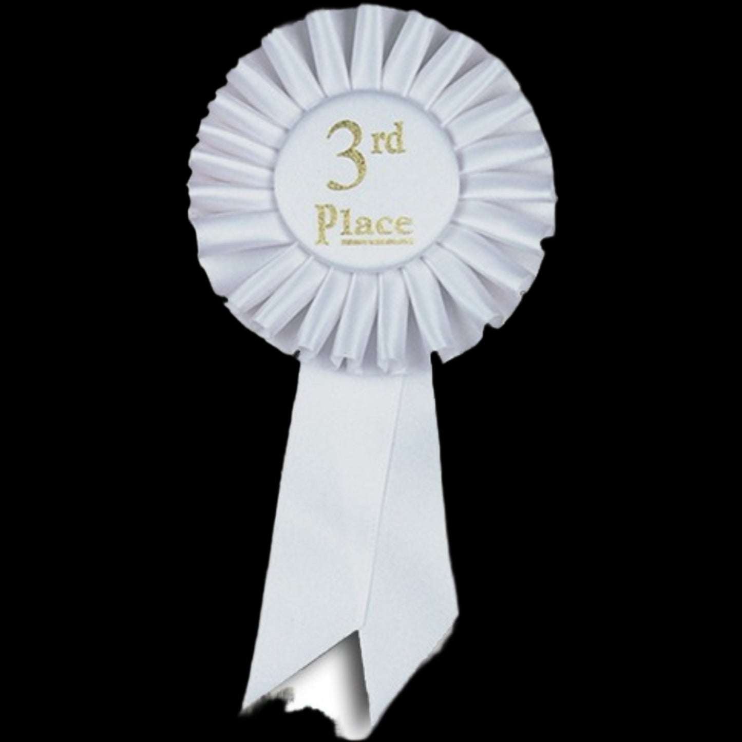 Small Rosette 3rd Place Ribbon 6.5" / White