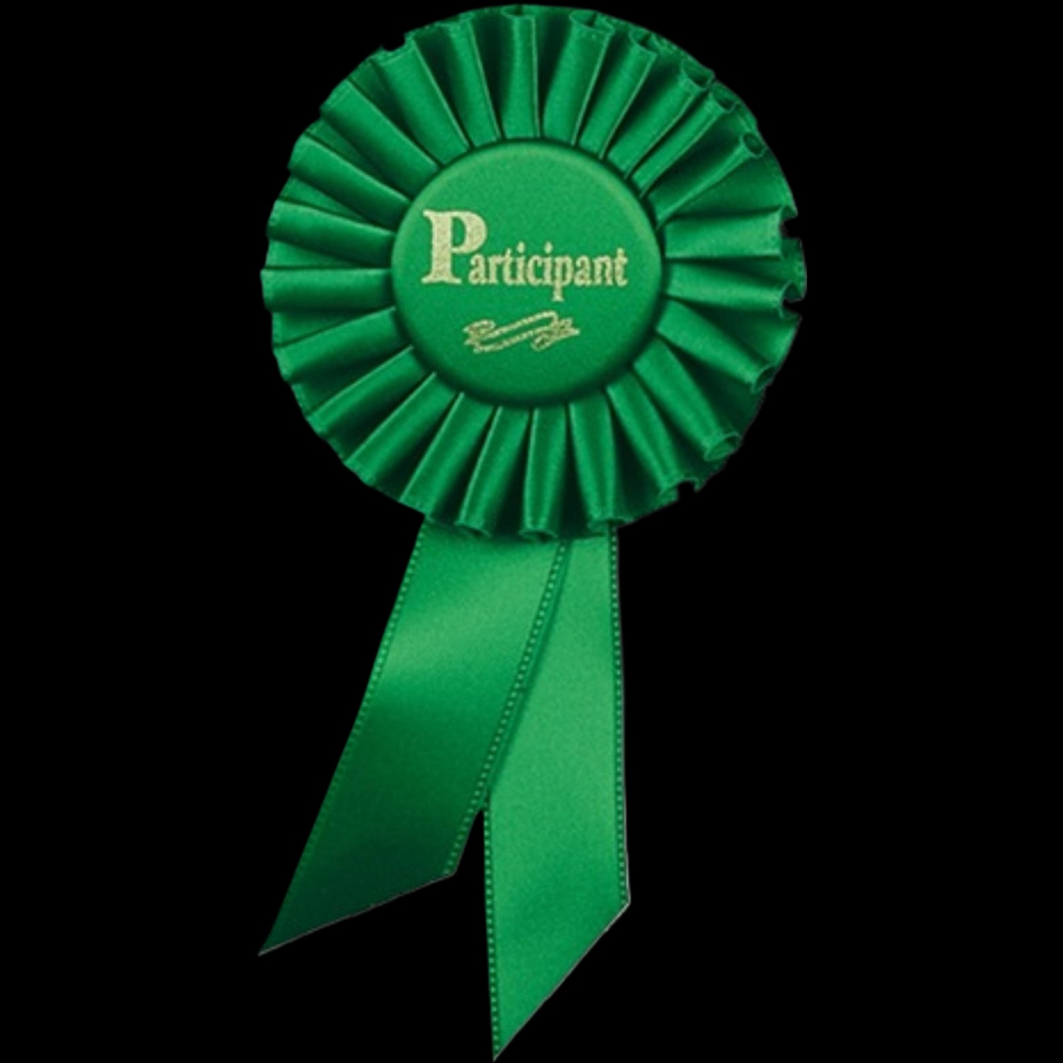 Small Rosette Participant Ribbon 6.5" / Green