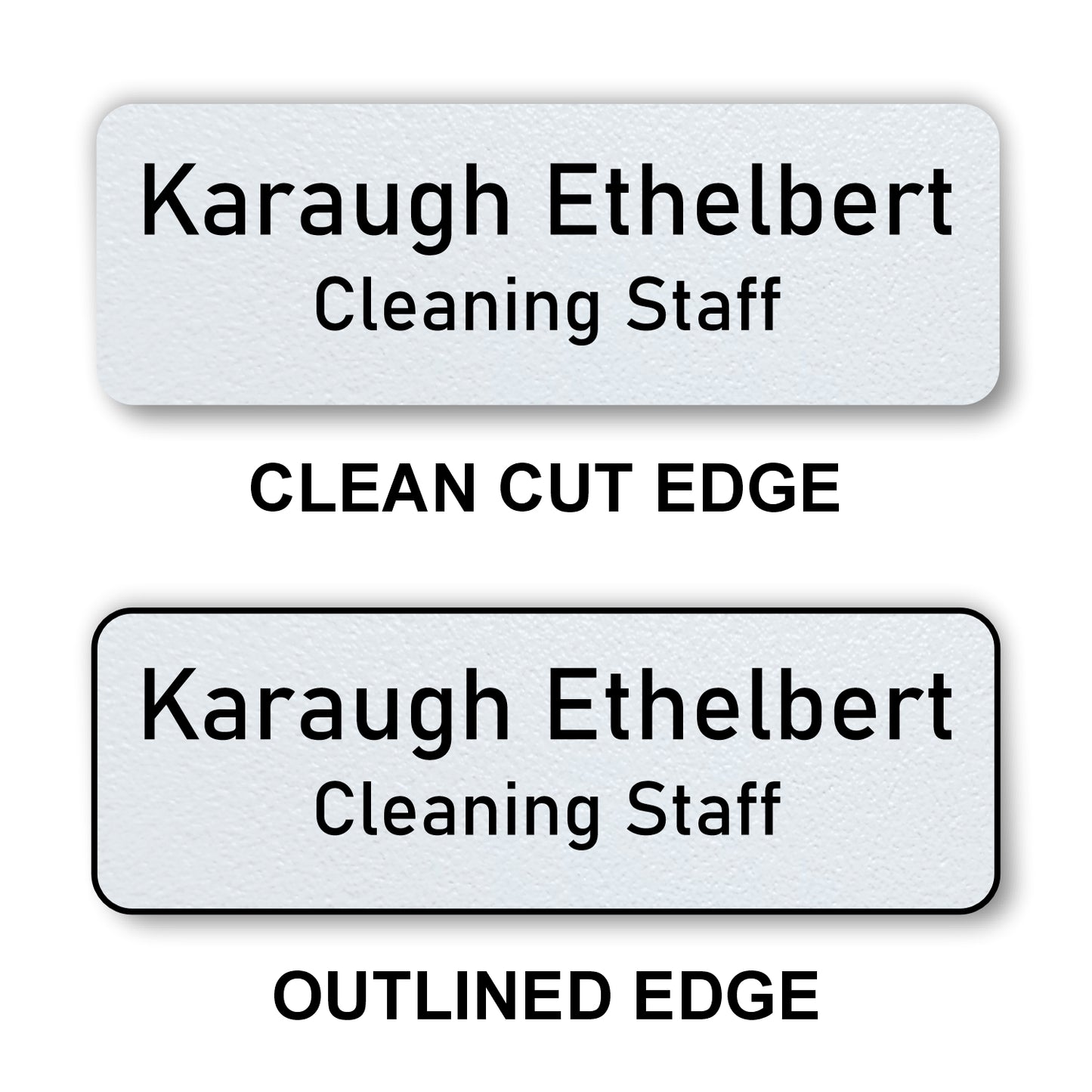 Small Textured Name Badge 1"x3" / White/Black