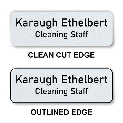 Small Textured Name Badge 1"x3" / White/Black