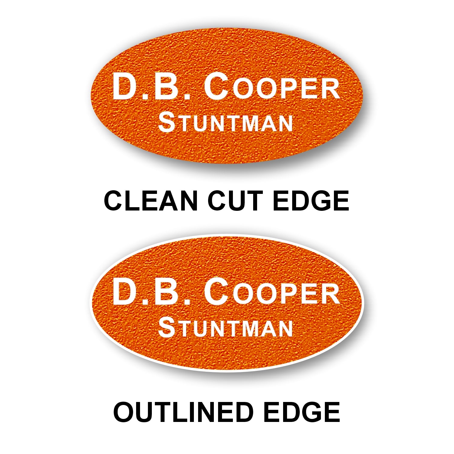 Oval Textured Name Badge 1.5"x3" / Tangerine/Black