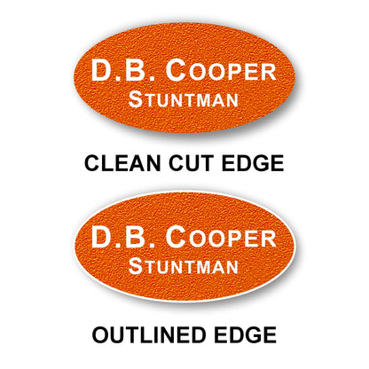 Oval Textured Name Badge 1.5"x3" / Tangerine/Black
