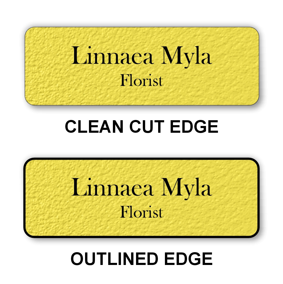 Small Textured Name Badge 1"x3" / Yellow/Black