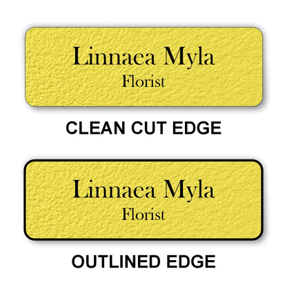 Small Textured Name Badge 1"x3" / Yellow/Black