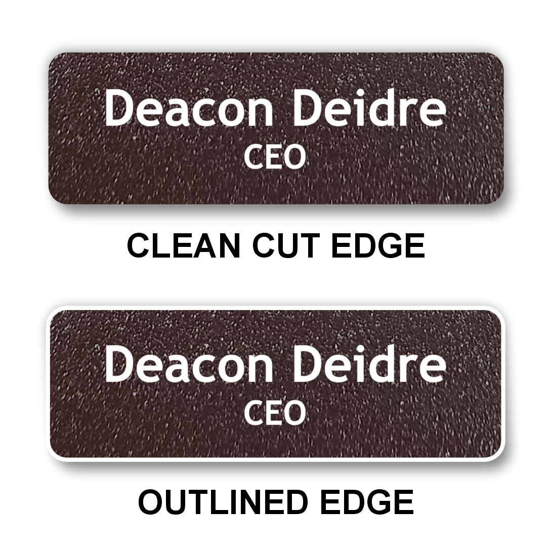 Small Textured Name Badge 1"x3" / Coffee/White