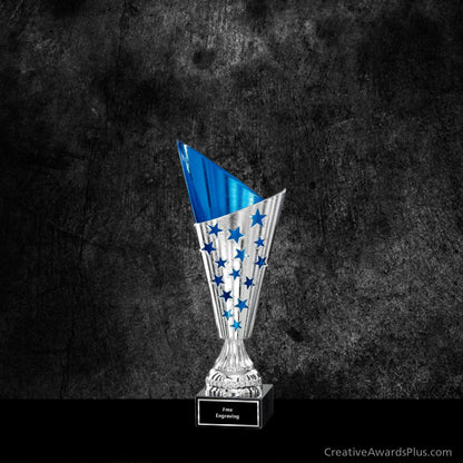 Blue Silver Stars Cup 9" / Silver/Blue