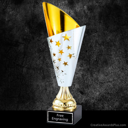 Silver Gold Stars Cup 14" / Gold/Silver